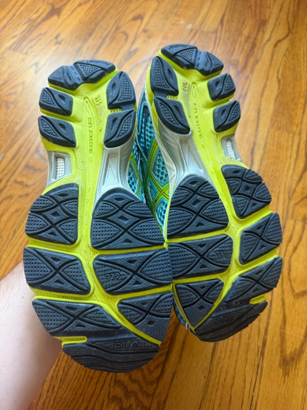 Asics Turquoise & Lime Women's Running Sneakers - Picture 2 of 4